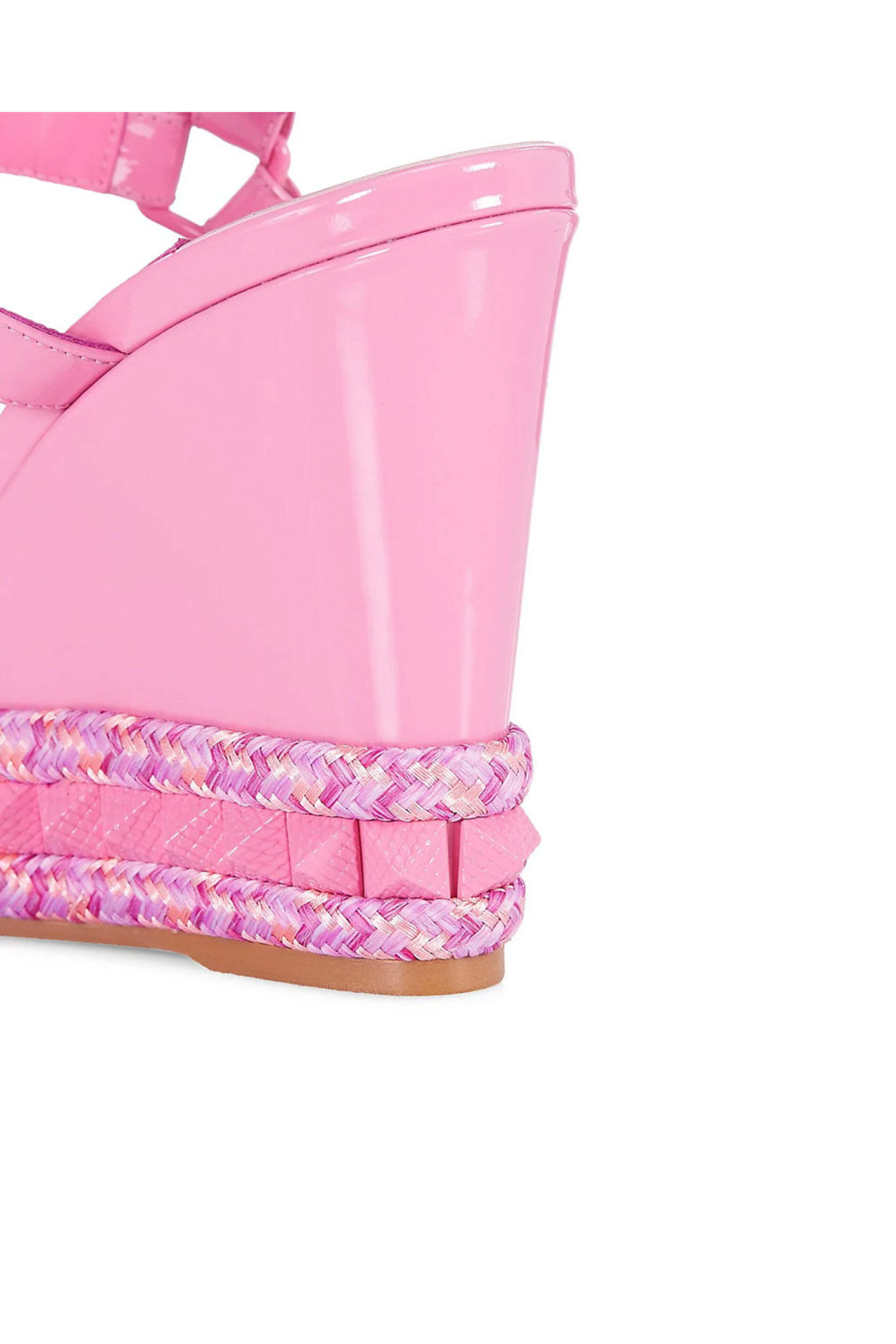 【関税込み】Christian Louboutin PYRACLOU 110 PATENT/LINING Pyraclou - 110 mm Espadrilles - Patent calf leather - Leche