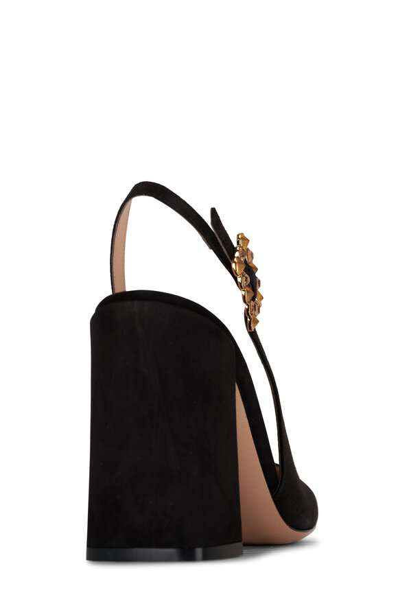 Gianvito Rossi - Wondy Sling Black Suede Slingback Pump, 95mm  