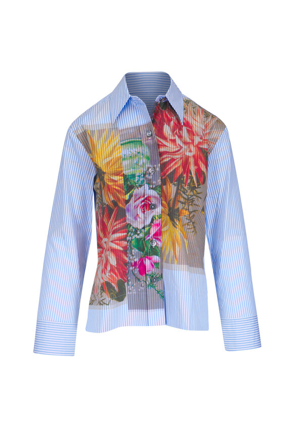 Odeeh Postcard Collage Multicolor Button Up