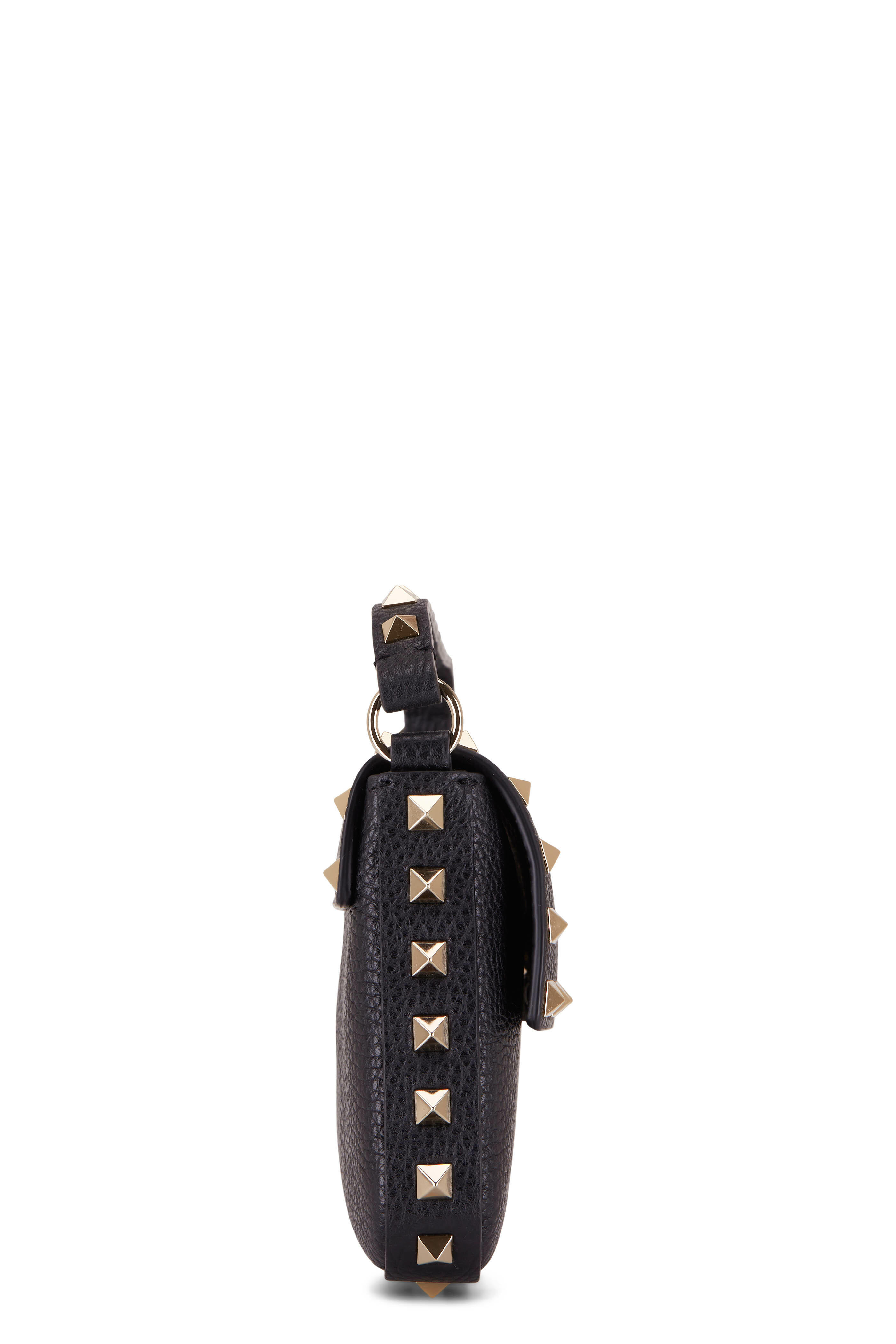 Valentino Garavani Men's Rockstud Black Leather Clutch Bag Wrist Strap –  AvaMaria