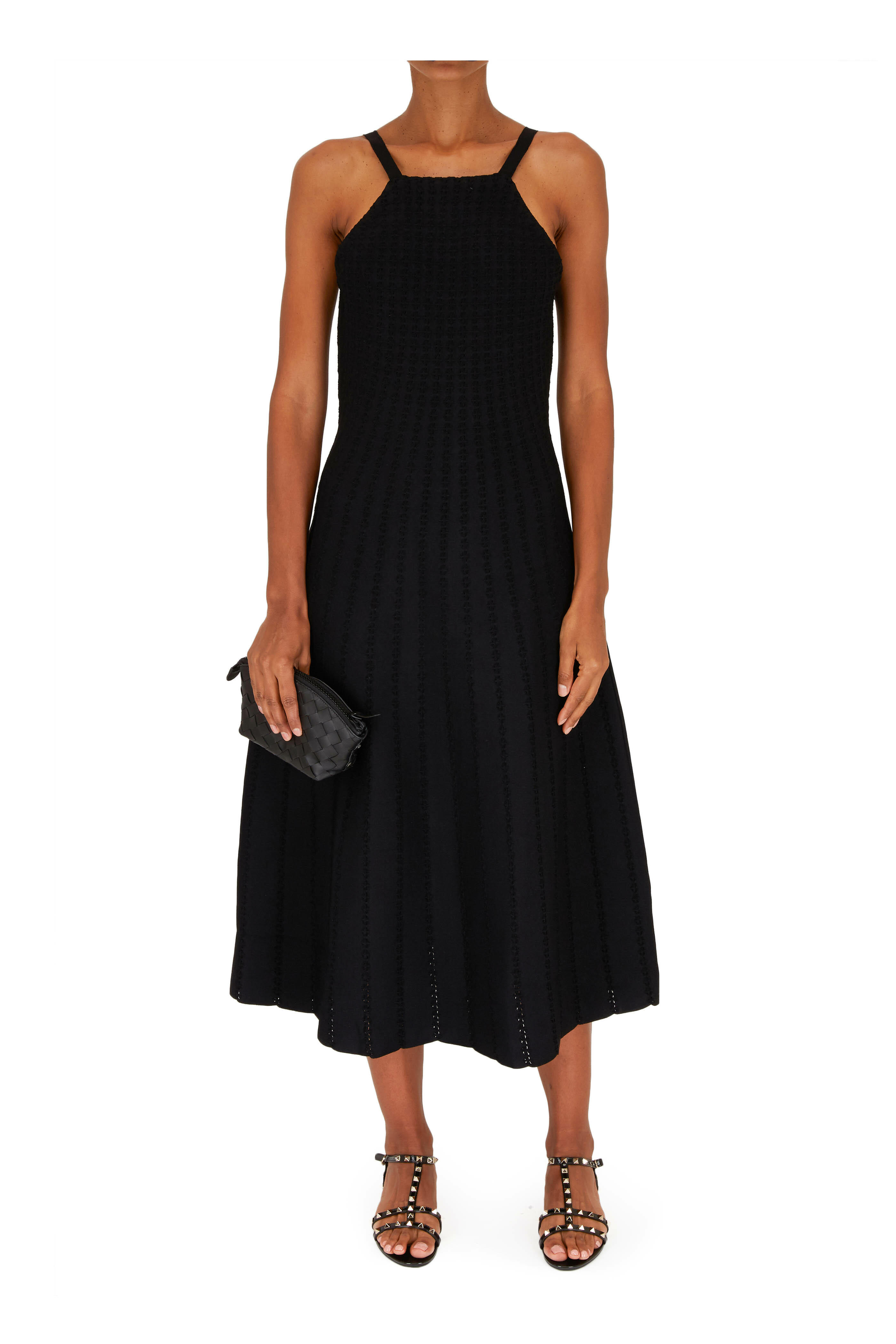 Valentino Garavani - Rockstud Black PVC Flat Sandal