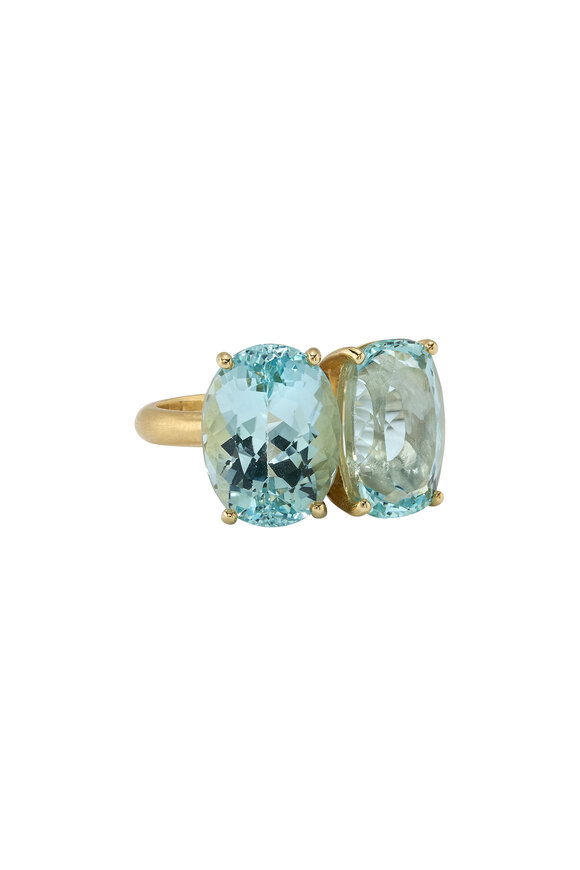 Irene Neuwirth - Gemmy Yellow Gold Aquamarine Ring