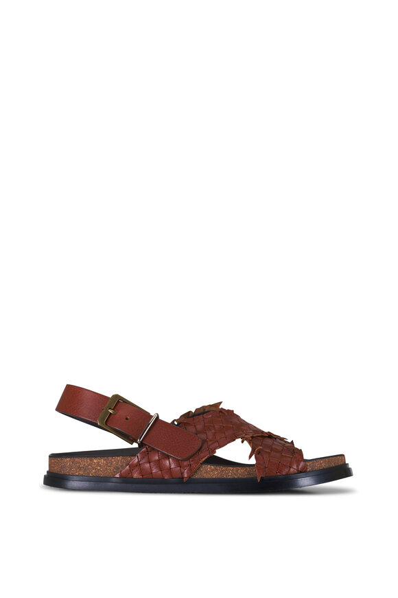The Row Buckle Woven Leather Sandal - view 2