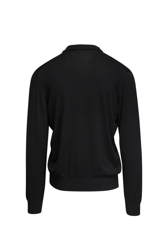 Colombo Black Wool Quarter Zip Sweater - view 2
