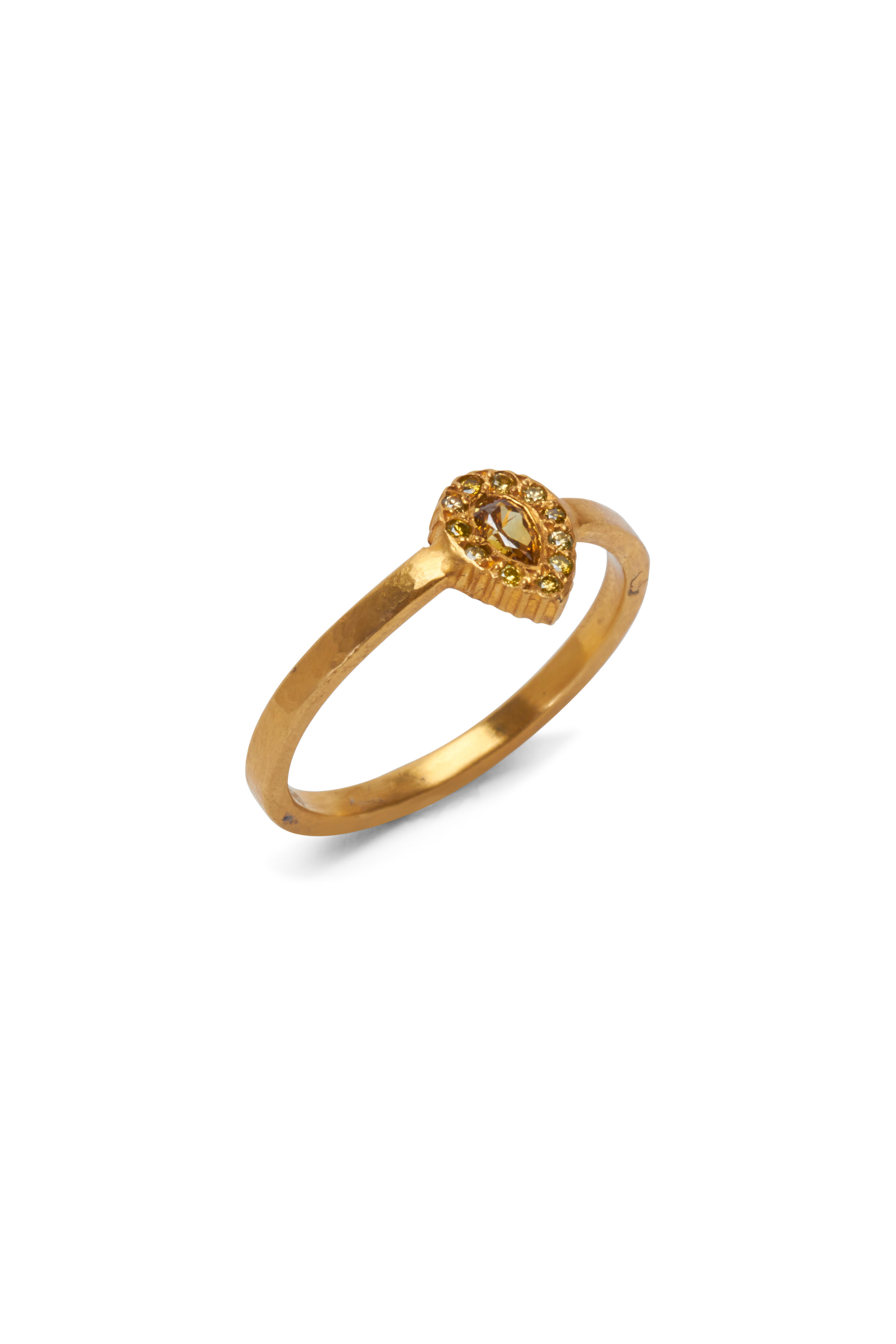Yossi Harari - Clara Gold Yellow Sapphire & Diamond Stack Ring