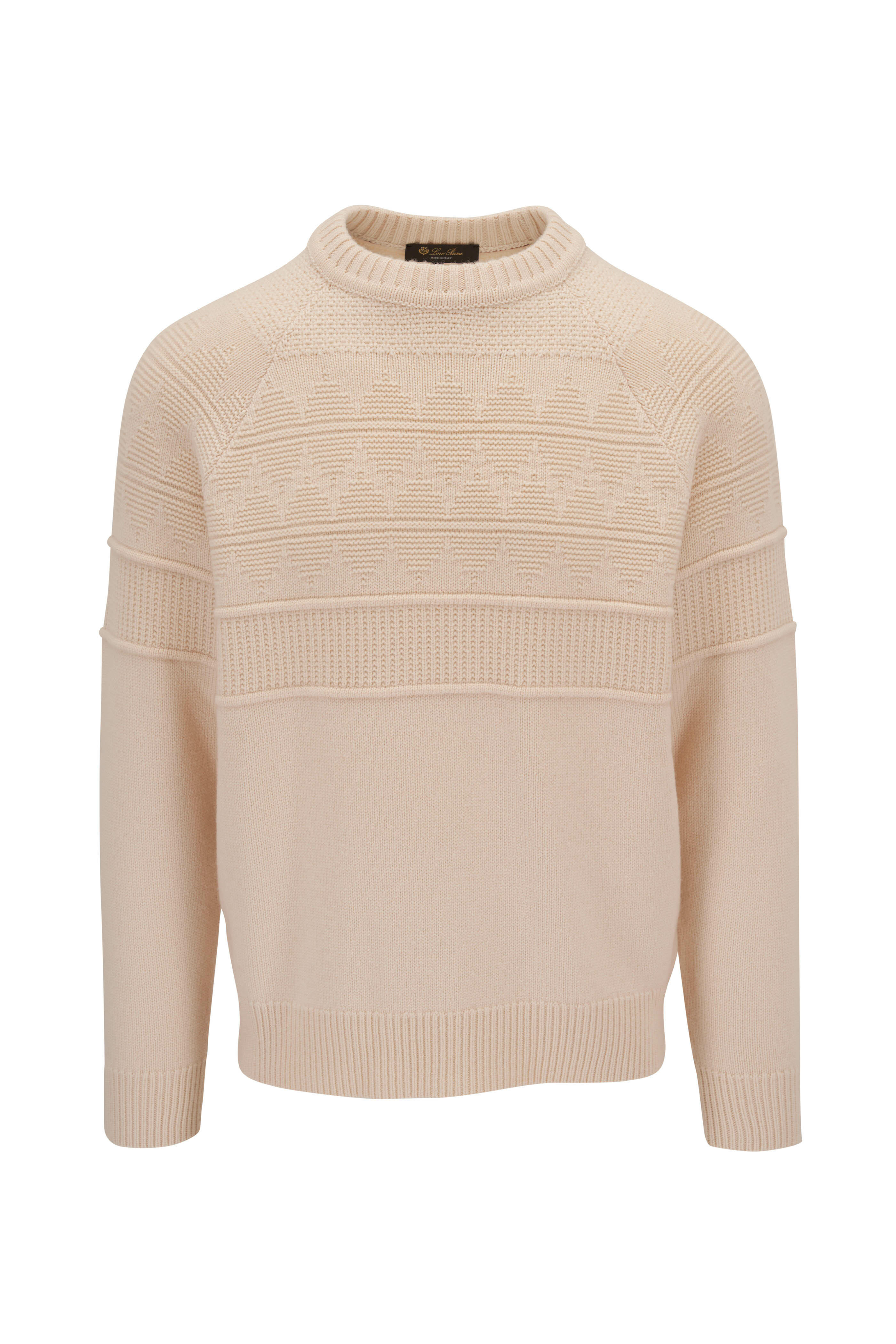 Loro Piana ホワイトニットセーター 42 Loro Piana - White Cashmere Knitted Crewneck Sweater
