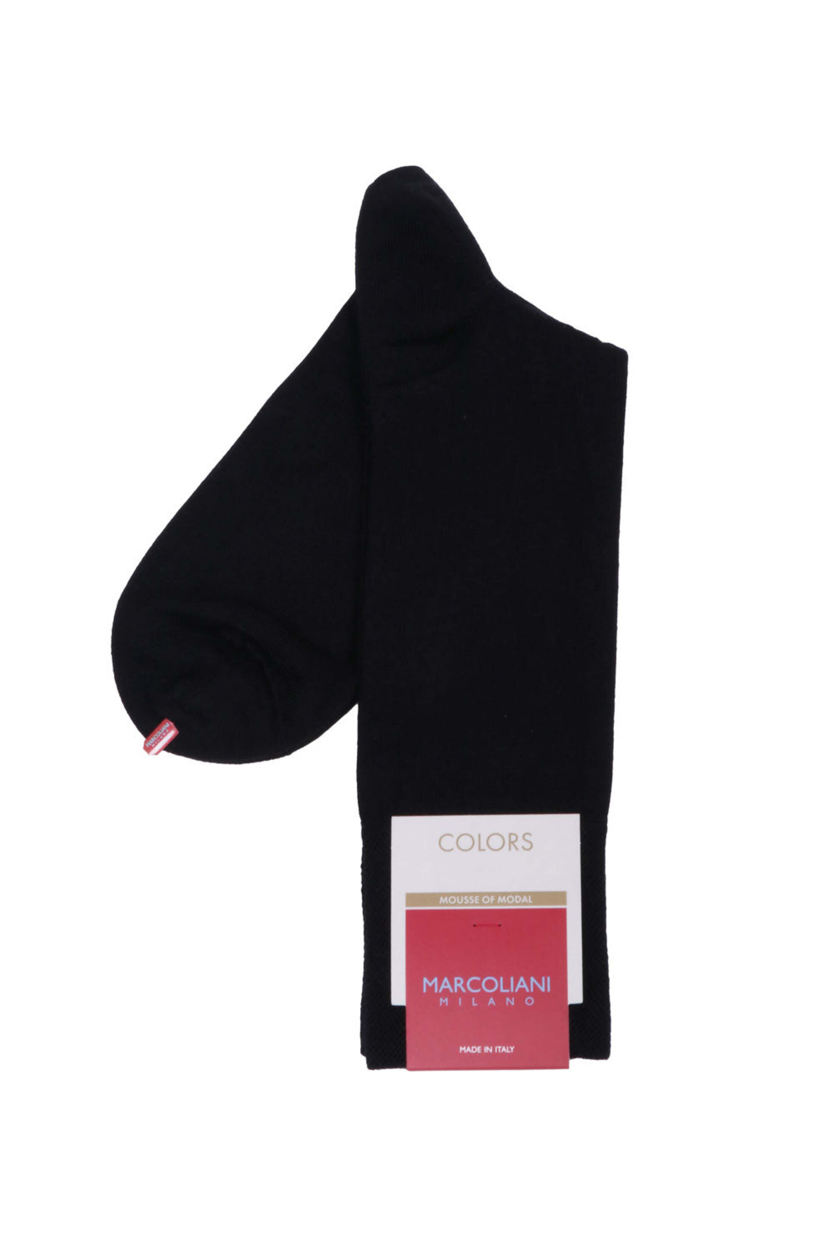 Marcoliani - Black Solid Midcalf Socks