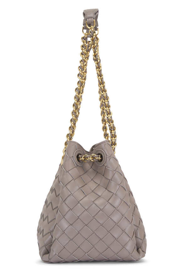 Bottega Veneta Small Parachute Chain Limestone Woven Leather Bag - view 3