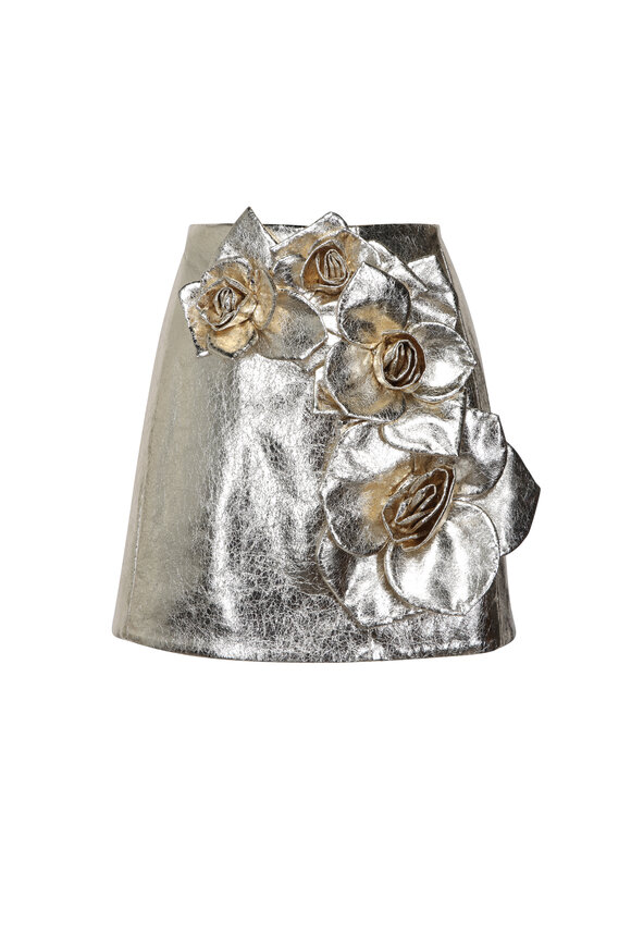 Aknvas Aksel Gold Metallic Rose Skirt