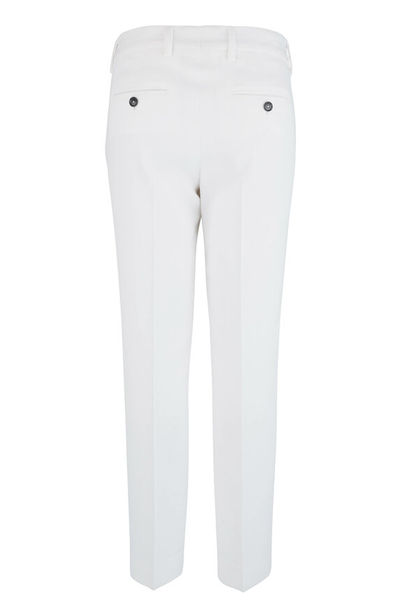 Kiton - Ivory Wool Crepe Pant 