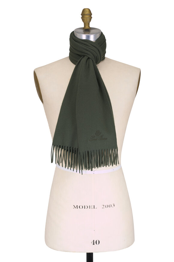 Loro Piana - Charcoal Gray & Tan Plaid Cashmere Scarf