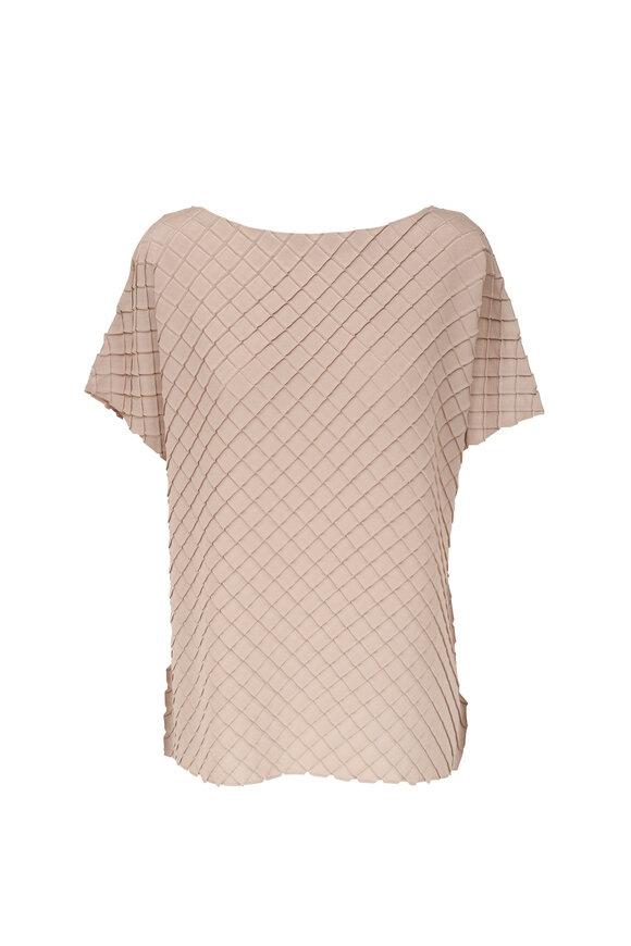 Lafayette 148 New York - Sandstone Diamond Plissé Pleat Blouse 