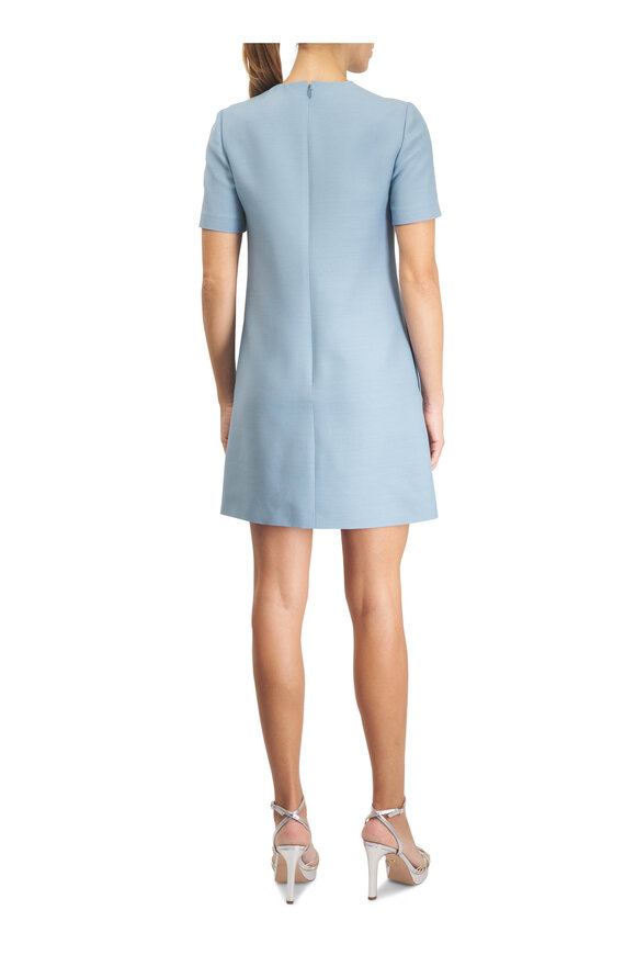 Valentino Light Blue Crepe Couture Mini Dress - view 4