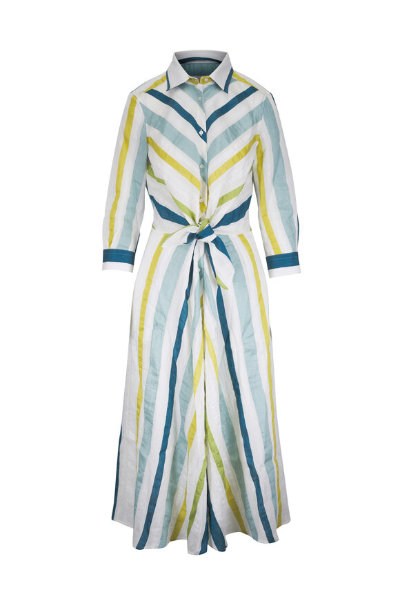 Sara Roka Multicolor Stripe Midi Dress