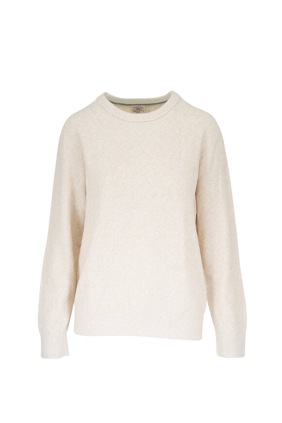 Faherty Brand Jackson Ivory Sky Feeder Crew Sweater - view 1
