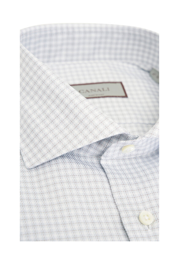 Canali - Light Gray & White Check Sport Shirt  