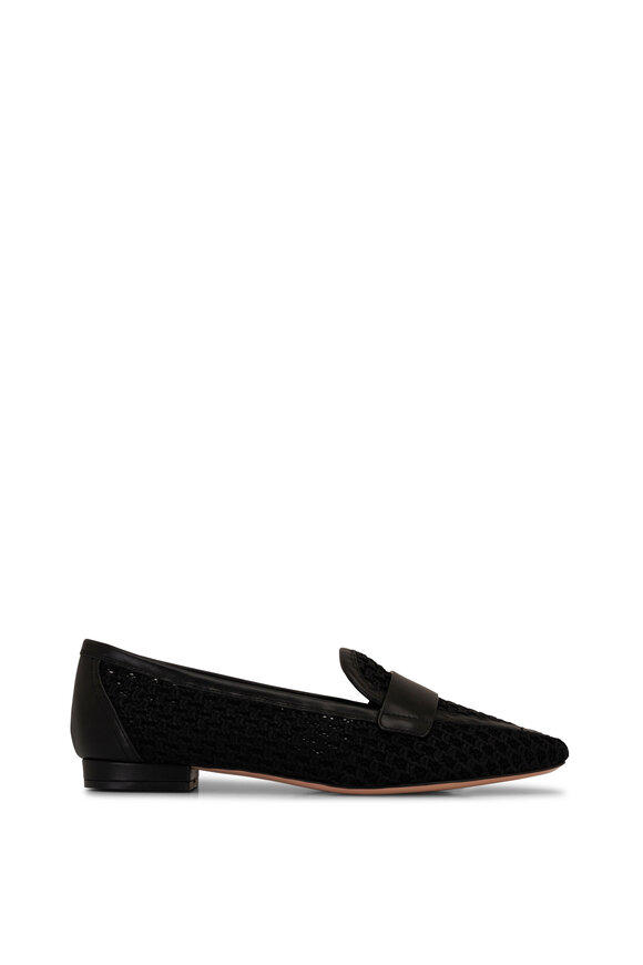 AGL - Blanca Plots Black Woven Rope & Leather loafer 