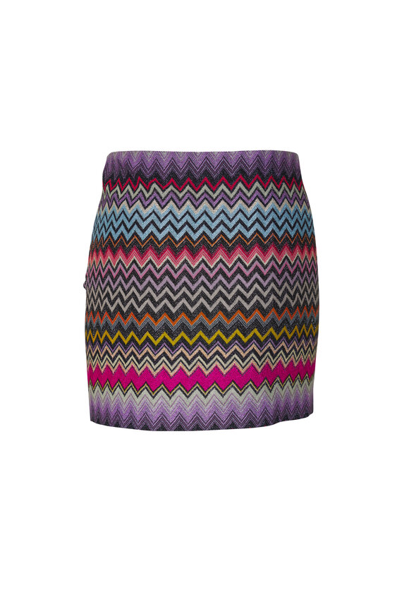 Missoni - Multicolor Lurex Cheveron Mini Skirt 