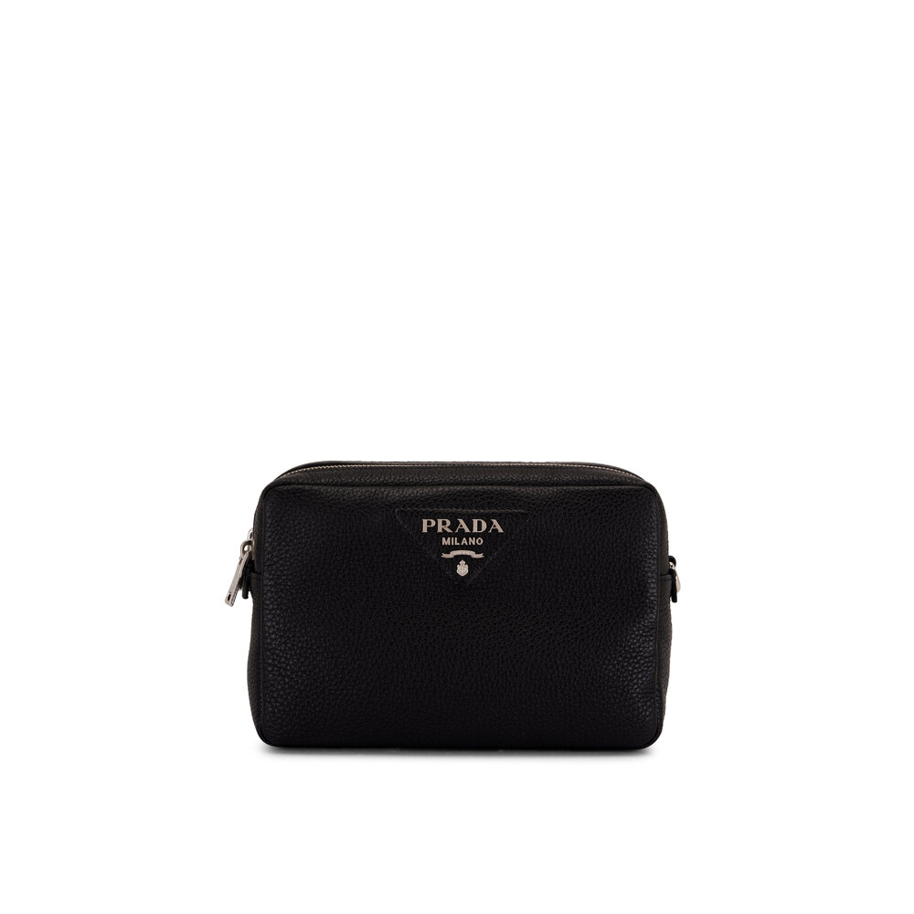 Prada Women's Black Double Saffiano Leather Mini Bag | by Mitchell Stores