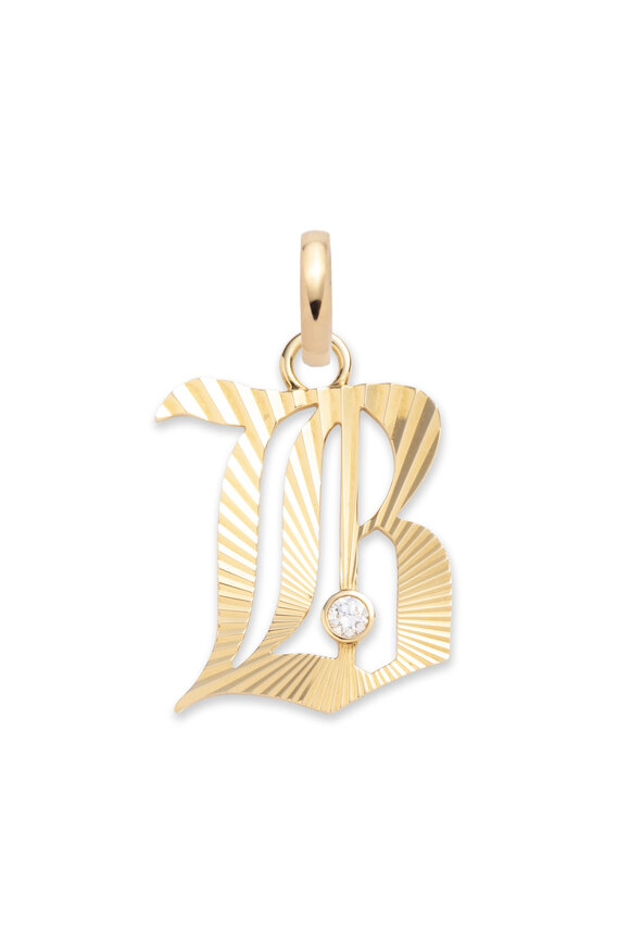 Foundrae 18k Yellow Gold Initial "B" Medium Pendant - view 1