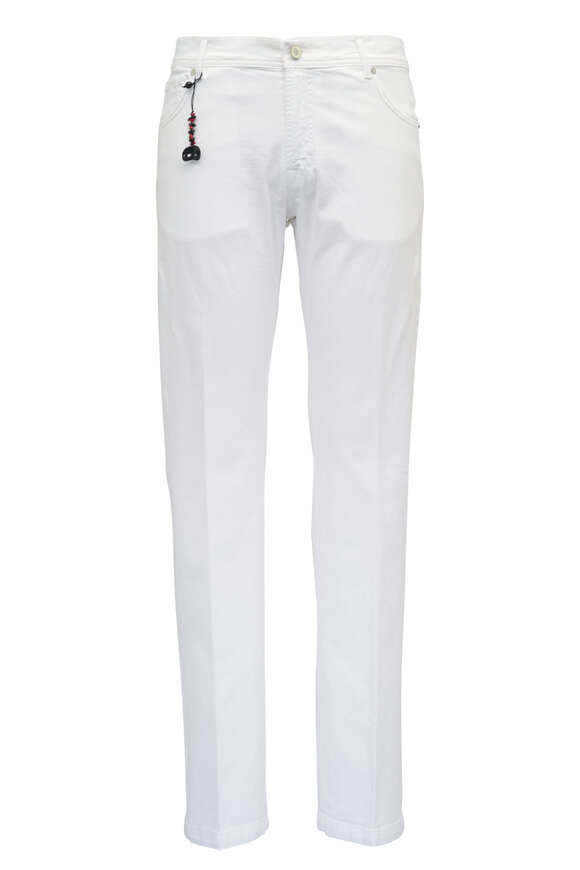 Marco Pescarolo White Stretch Cotton Five Pocket Pant