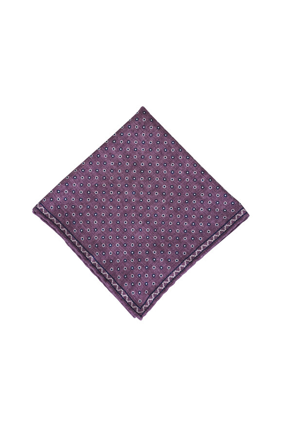 Tom Ford - Black, Blue & Gray Geometric Silk Pocket Square