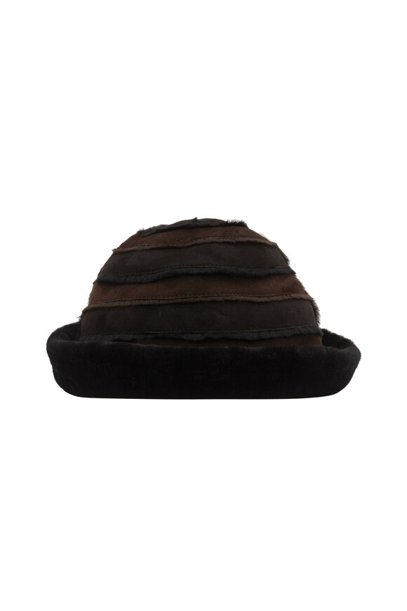 Viktoria Stass - Black & Brown Shearling Hat 