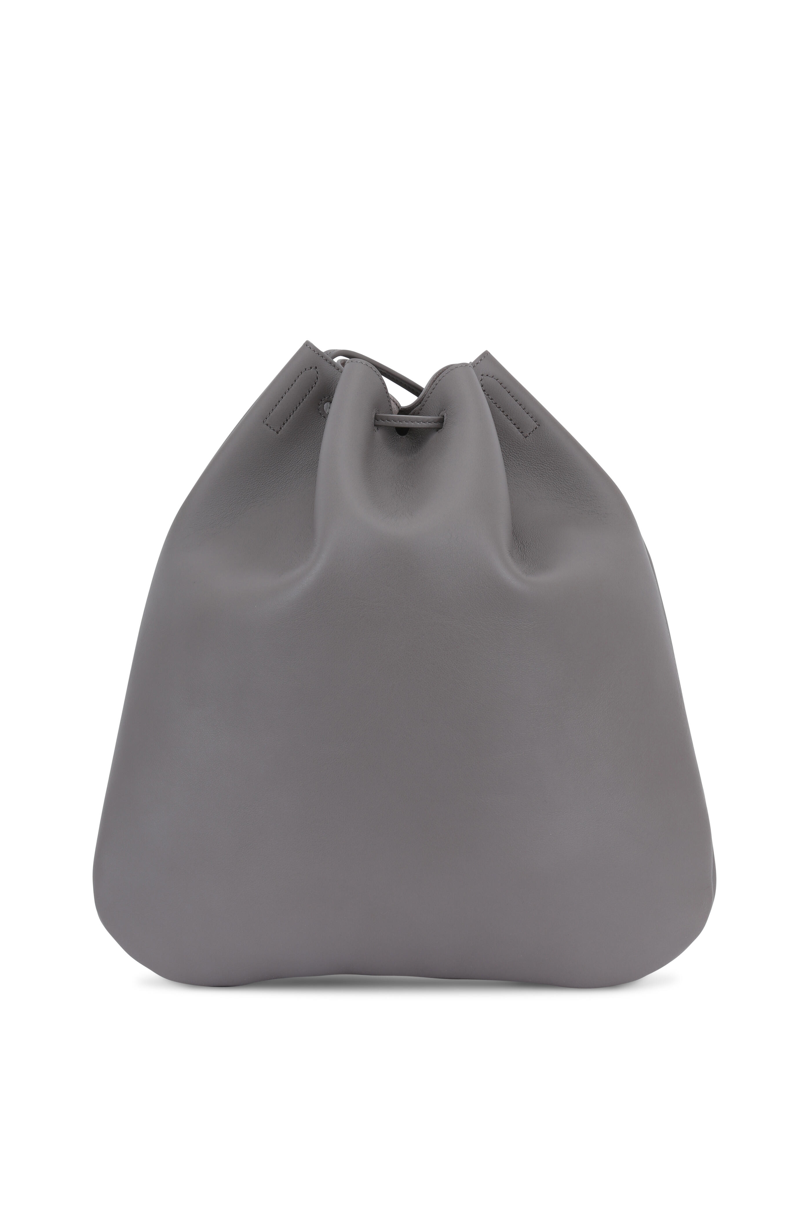 Saint Laurent - Jen Gray Leather Medium Drawstring Bucket Bag