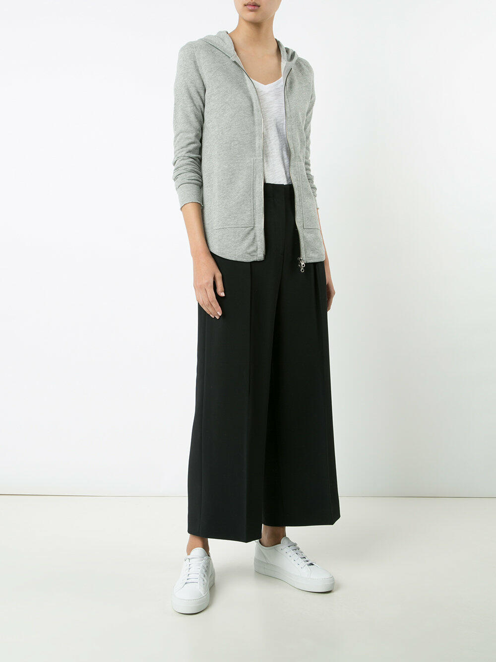 A T M - French Terry Grey Zip Front Hoodie