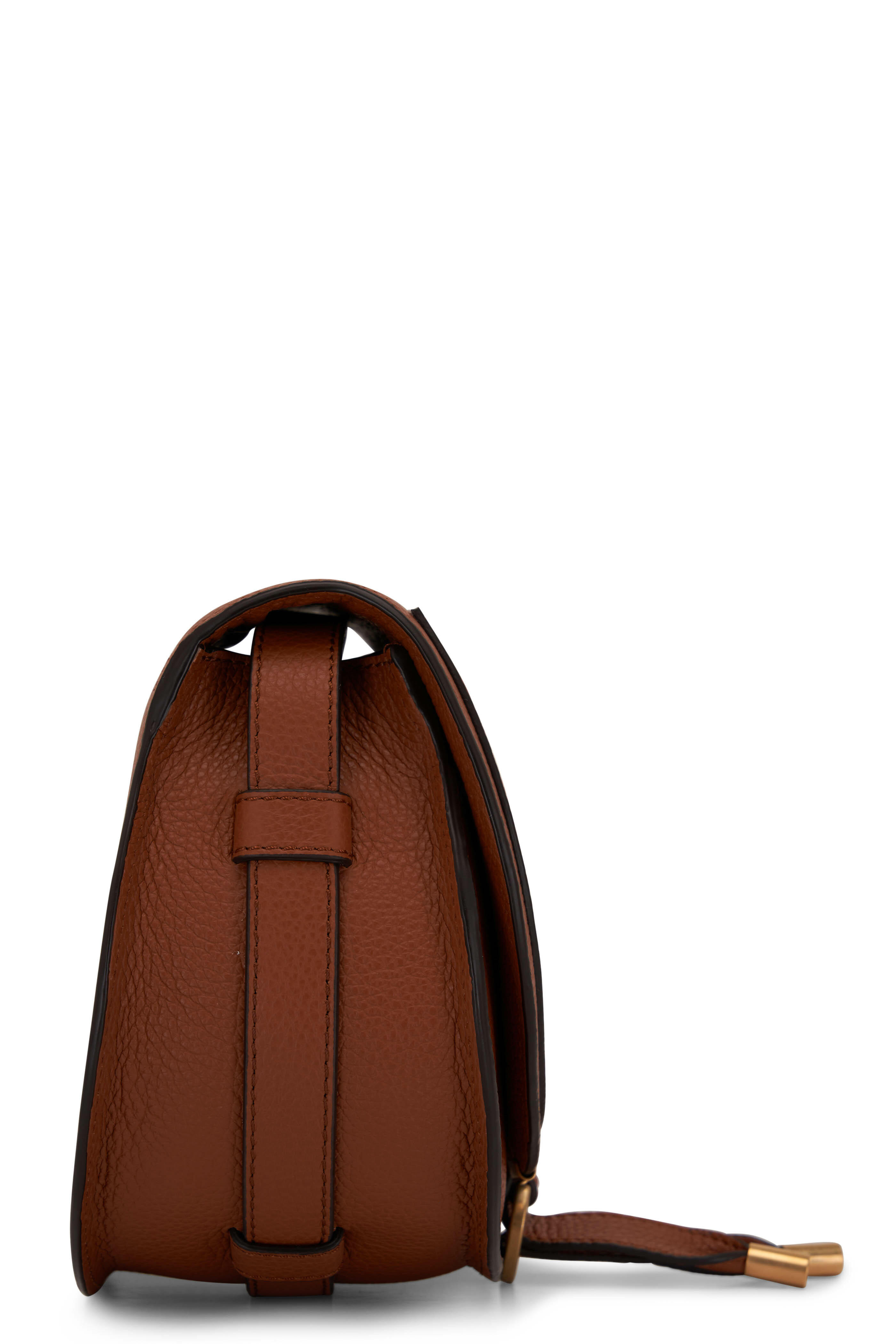 SOLD Prada Flap Front Saddle Tan Leather Shoulder bag Gold