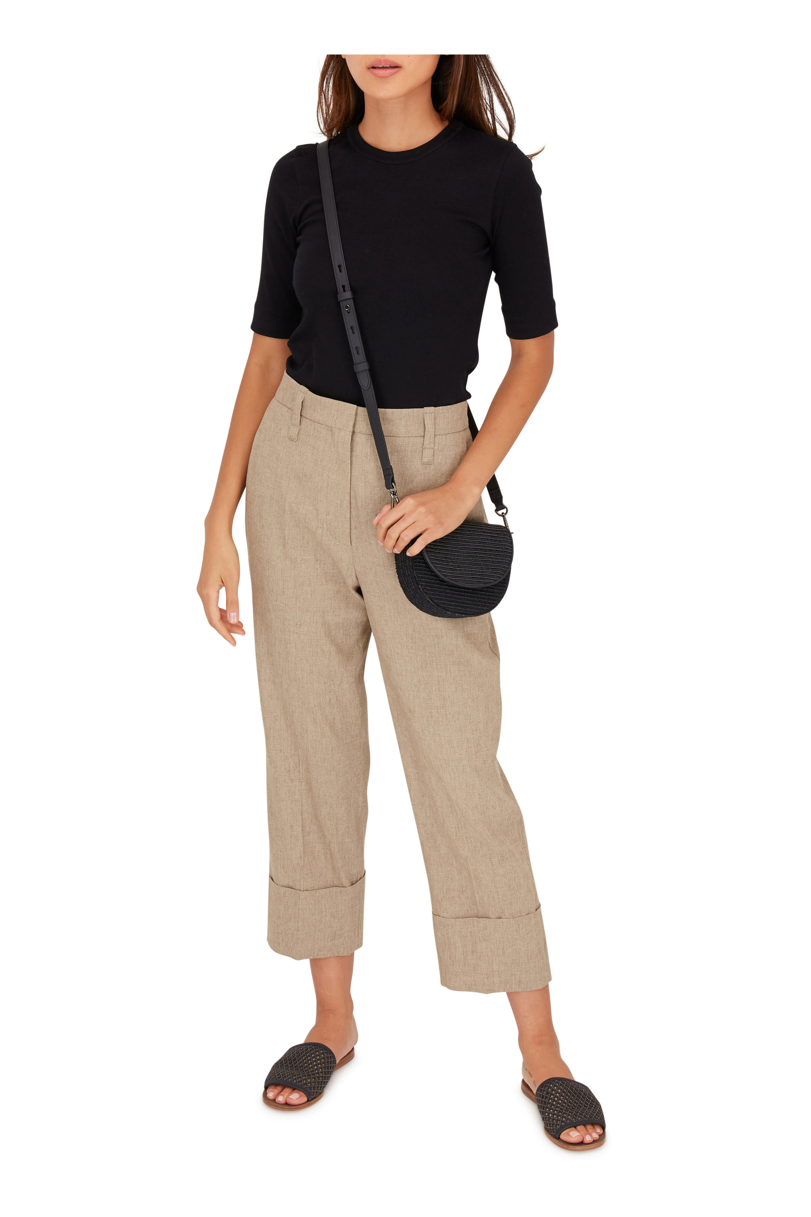 Brunello Cucinelli - Black Raffia & Monili Small Belt Or