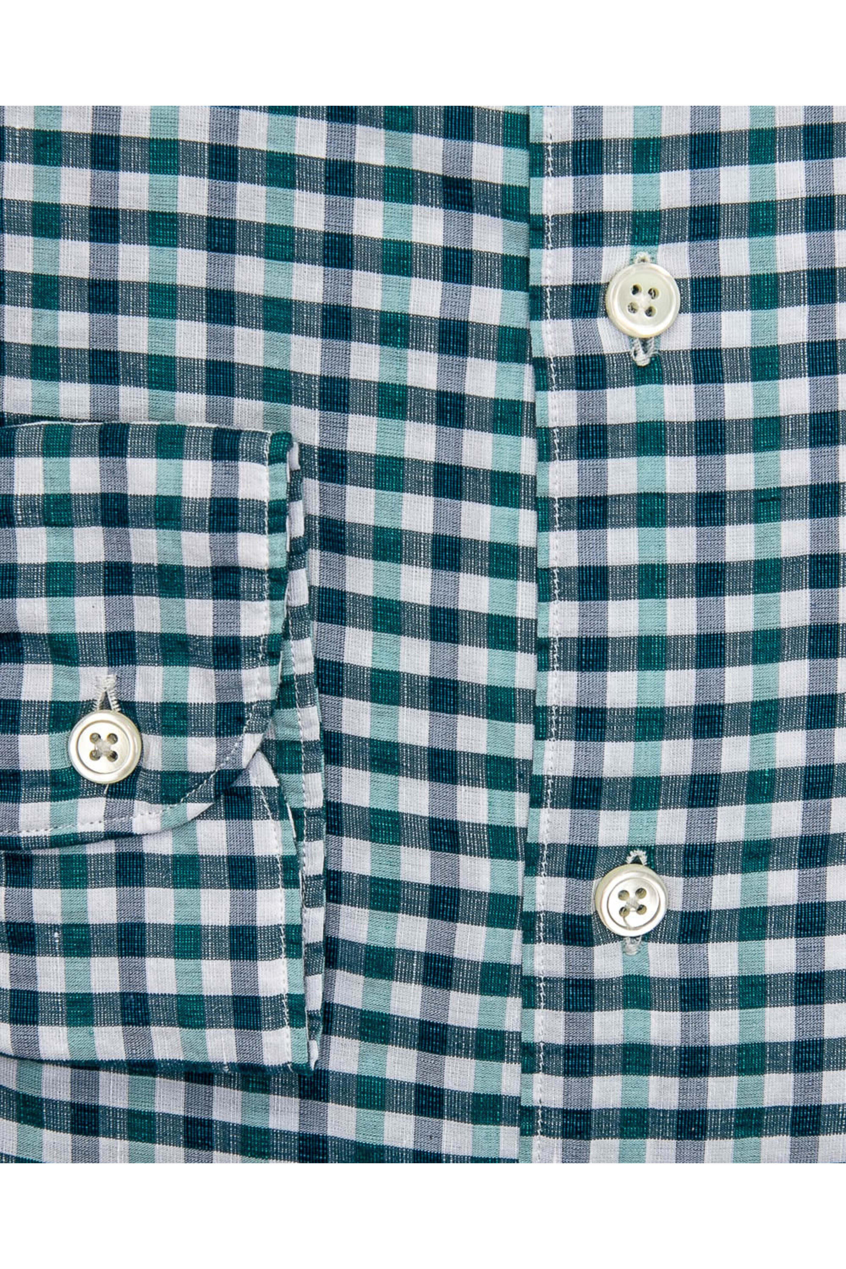 Zegna - Green Blue and Seafoam Check Dress Shirt