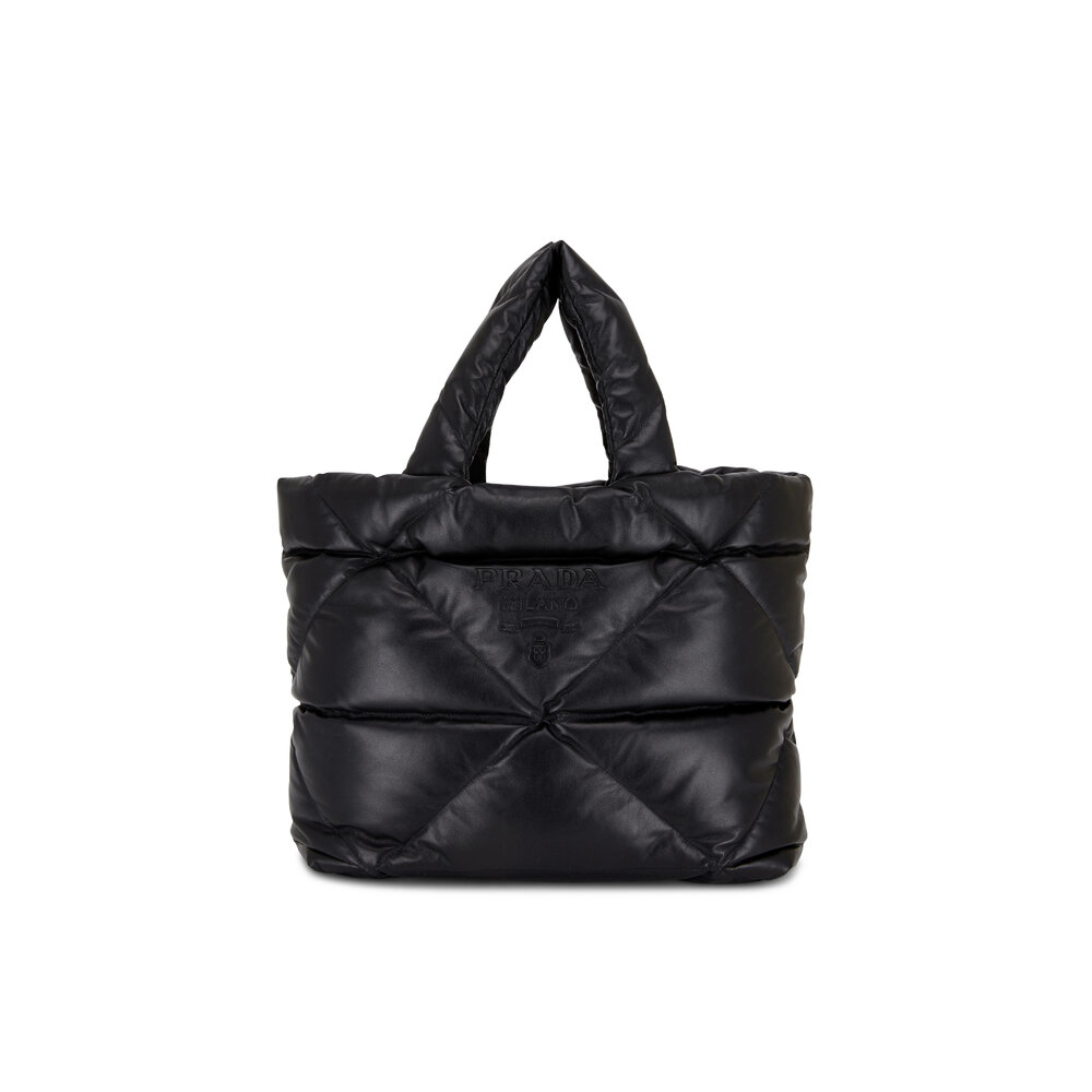 [PRADA] ★Napa Leather Tote Bag★大人気★ Prada Black Crinkle Nappa Leather Large Tote Bag - 1BG460