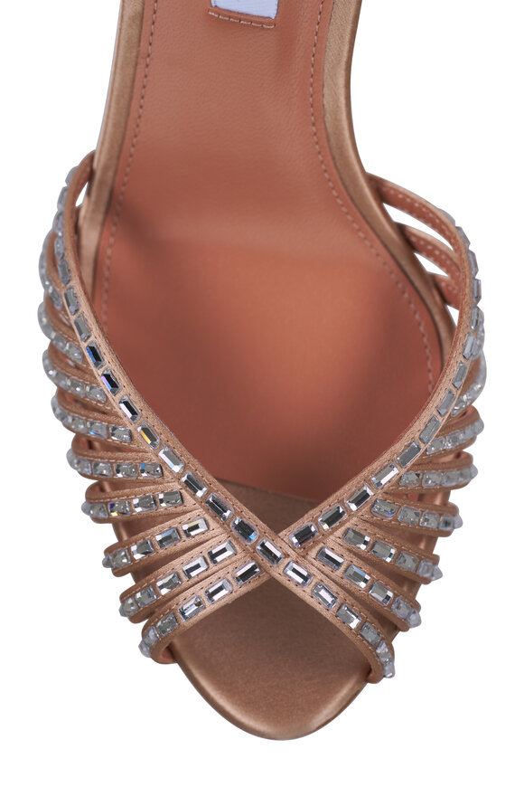 Aquazzura Hold Me Tan Crystal Sandal, 85mm - view 6