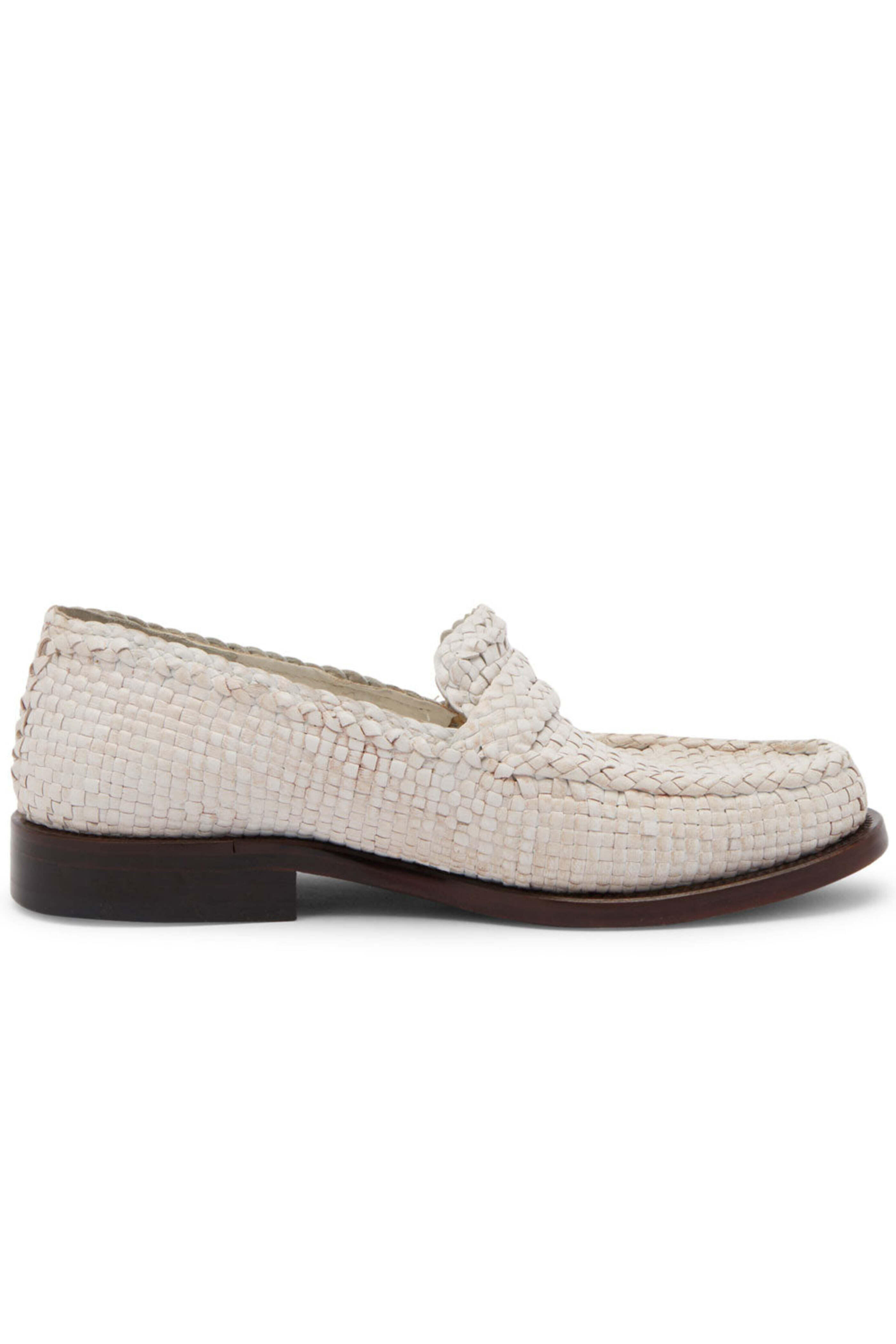 Marni - Woven Leather Loafer in White