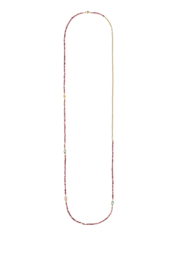 Objet-A - 18K Yellow Gold Bead & Gem Chain Necklace