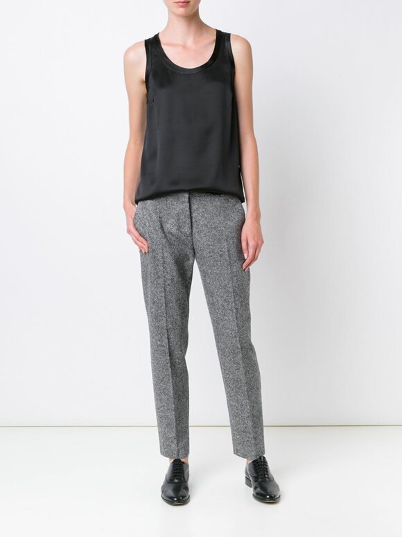 Brunello Cucinelli Black Silk Scoop Neck Reversible Tank - view 2