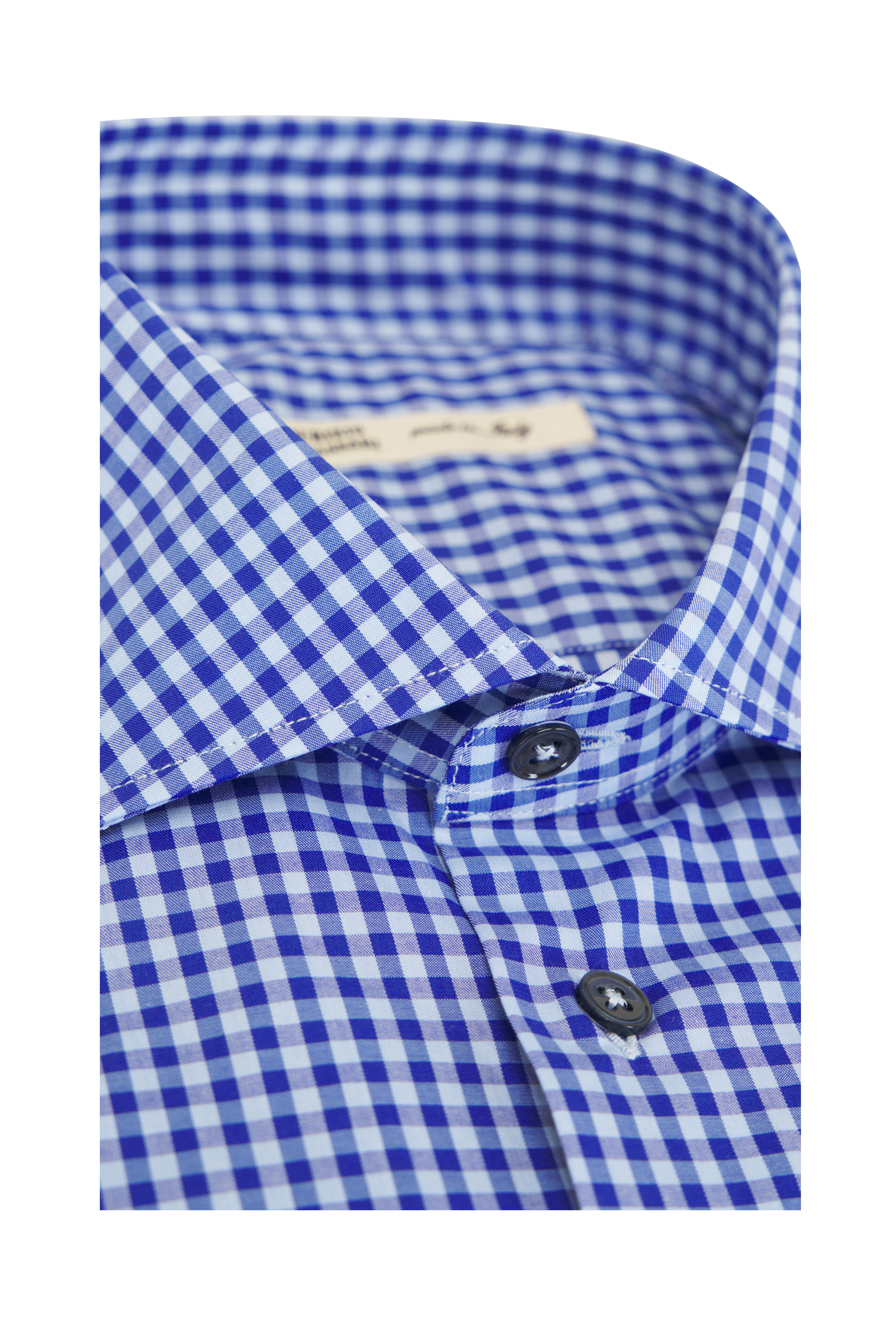 Maurizio Baldassari - Blue & Dark Blue Gingham Cotton Sport Shirt
