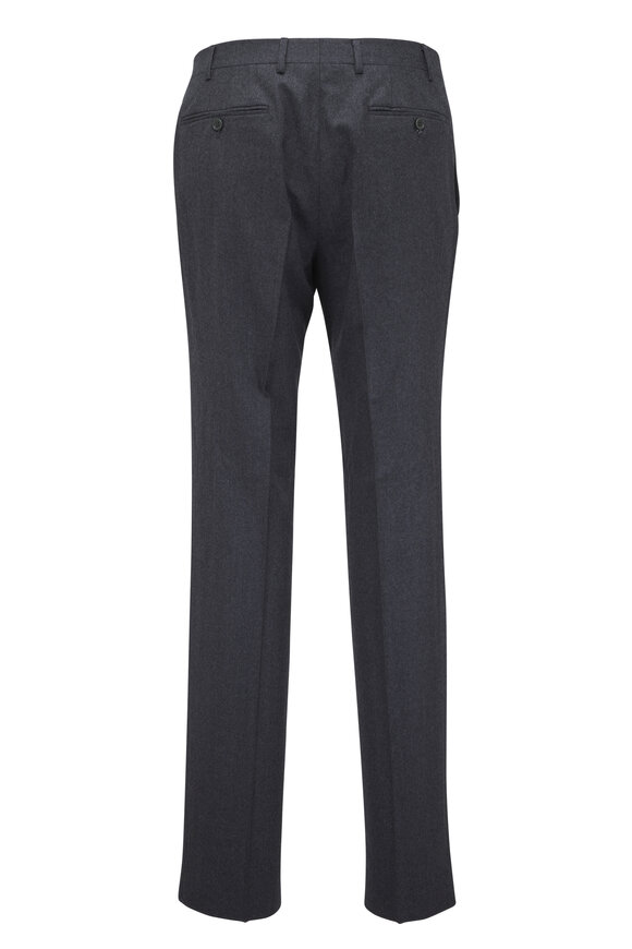 Canali Solid Dark Gray Brushed Wool Suit - view 5