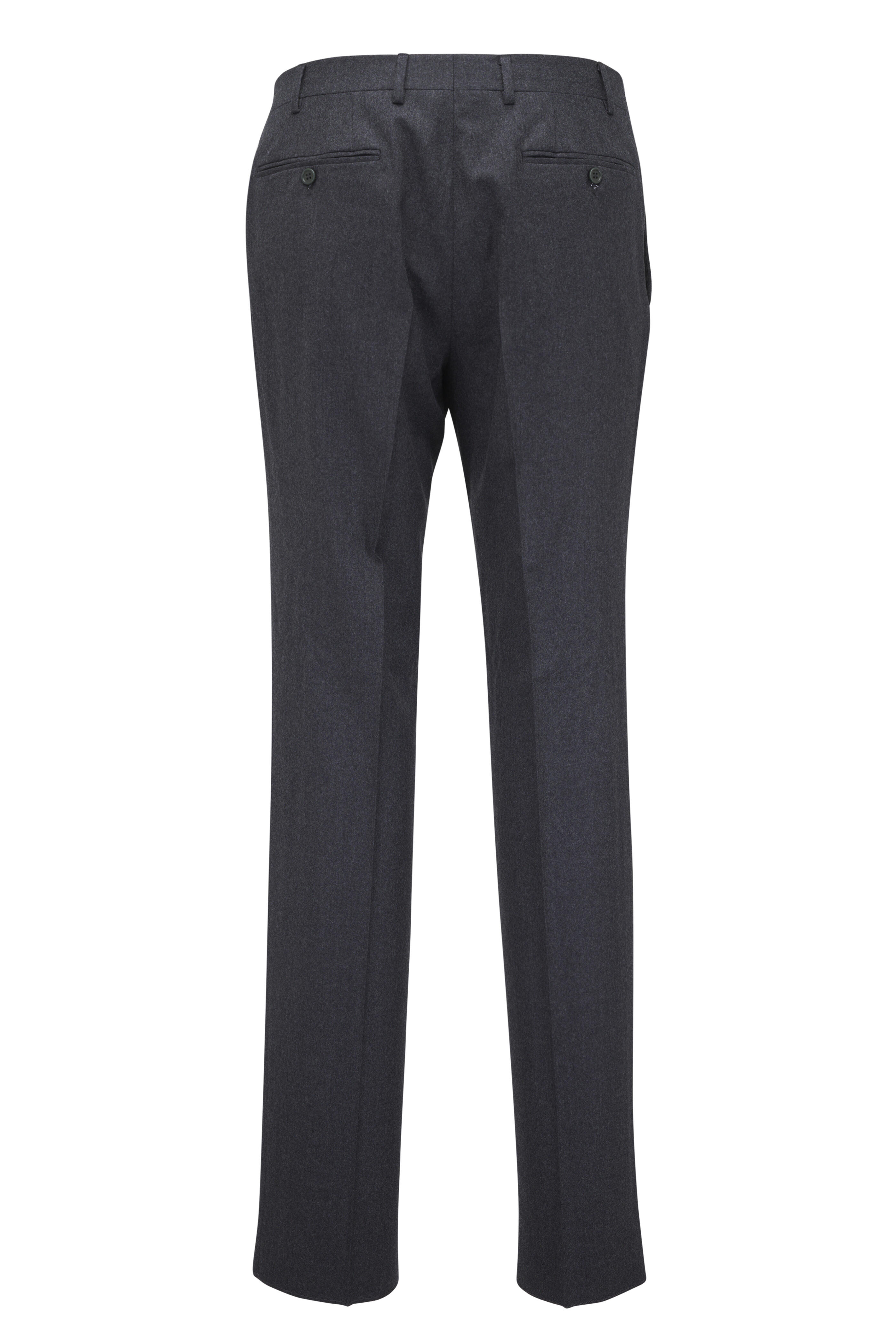 Canali - Solid Dark Gray Brushed Wool Suit