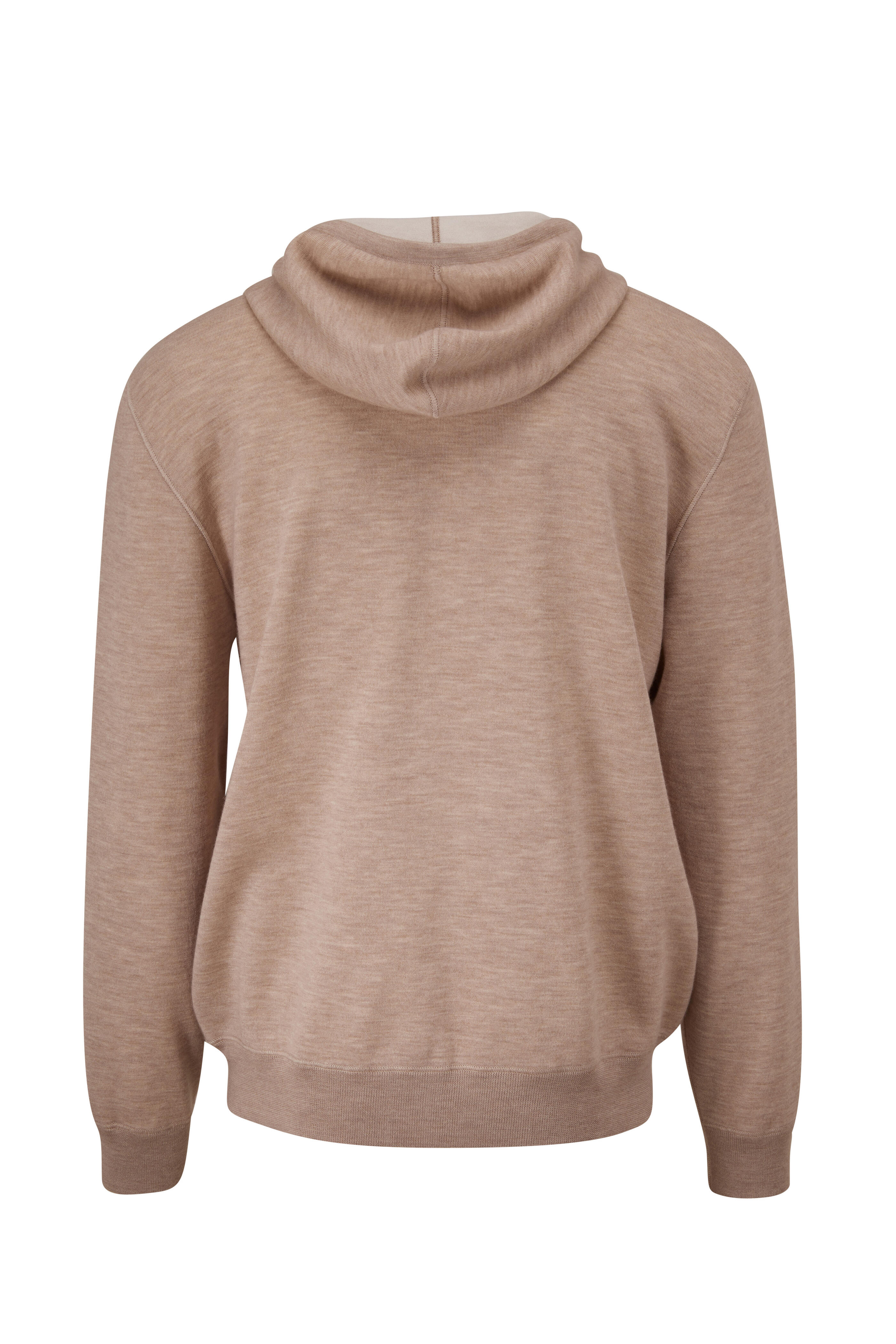 Brioni - Tan & Cream Reversible Zip Hoodie