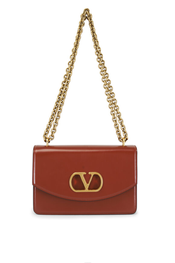 Valentino Garavani Vain Shiny Leather Shoulder Bag