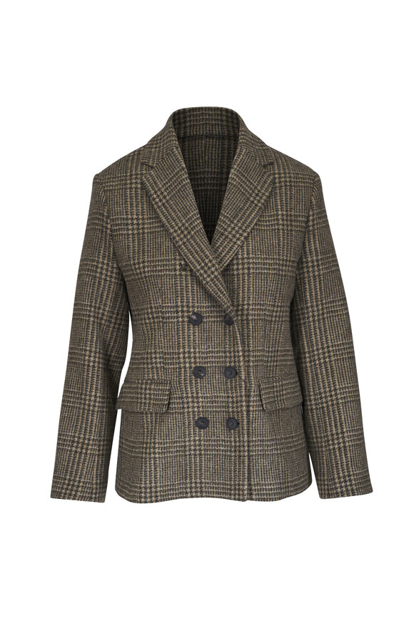 Antonelli Gianduia Multicolor Plaid Double Breasted Blazer