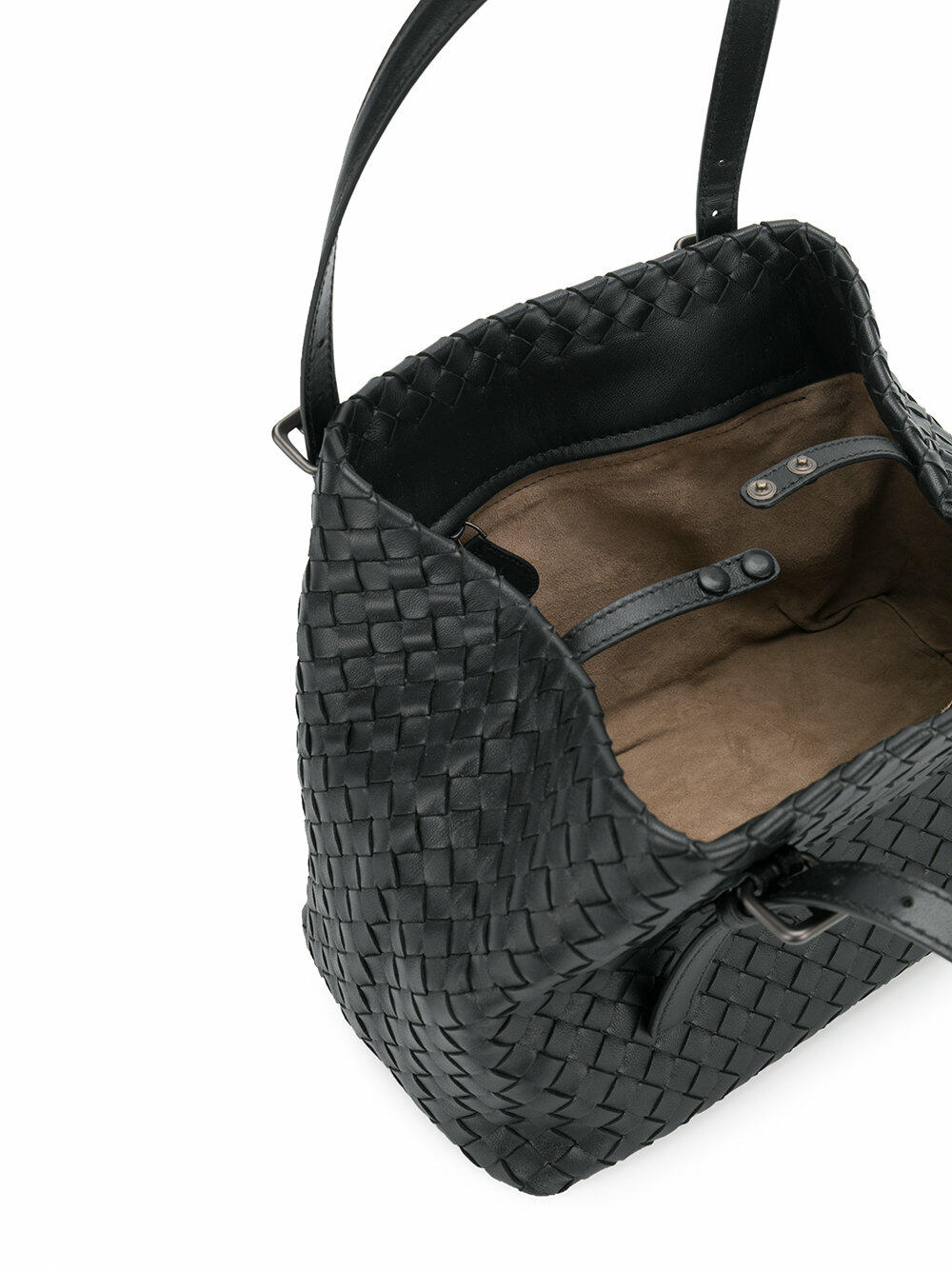 Bottega Veneta - Cabass Black Intrecciato Leather Small Tote Bag