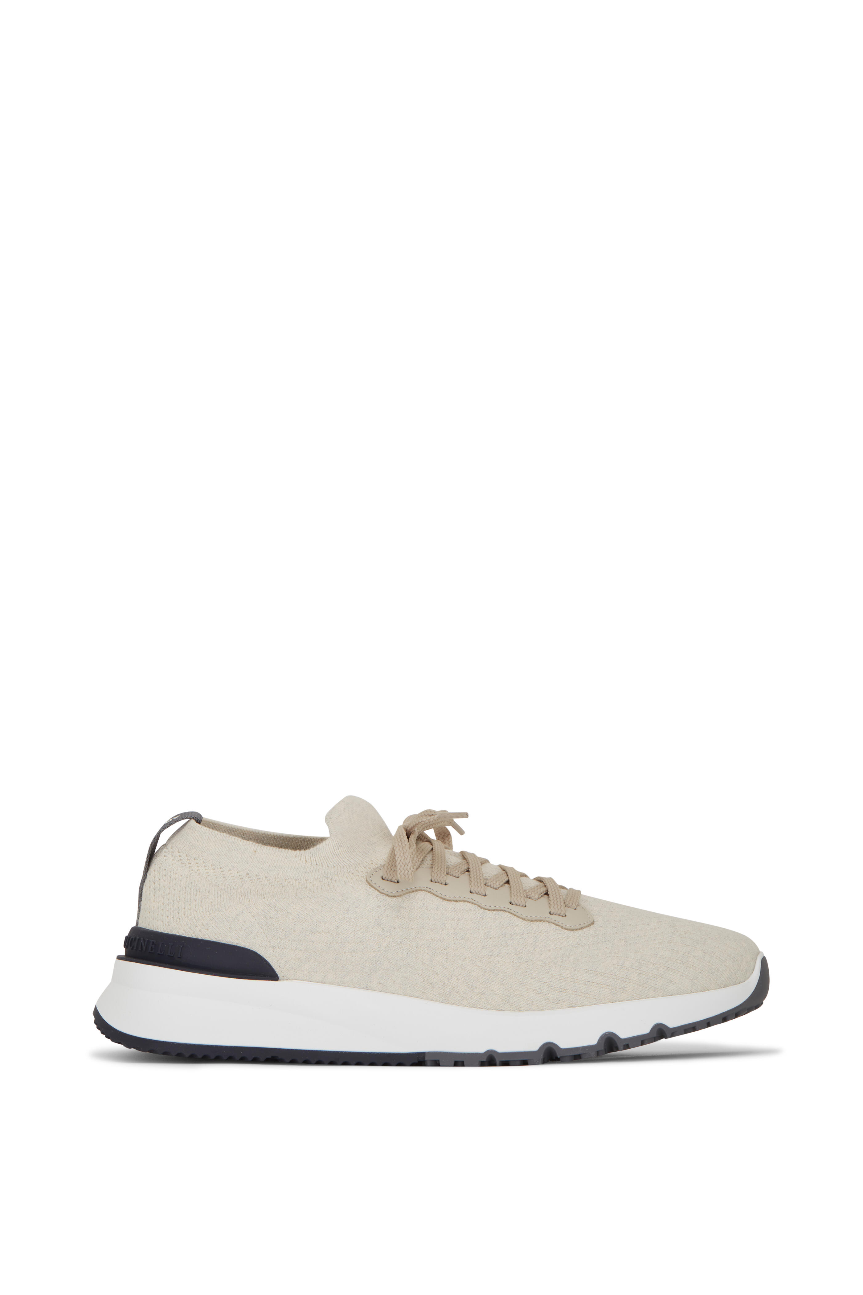 Brunello Cucinelli ML571M102C001 関税送料込 Brunello Cucinelli - Beige Knit Trainer | Mitchell Stores