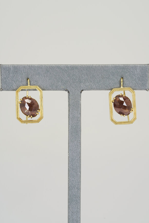 Sylva & Cie 18k Yellow Gold Rough Diamond Earrings - view 1