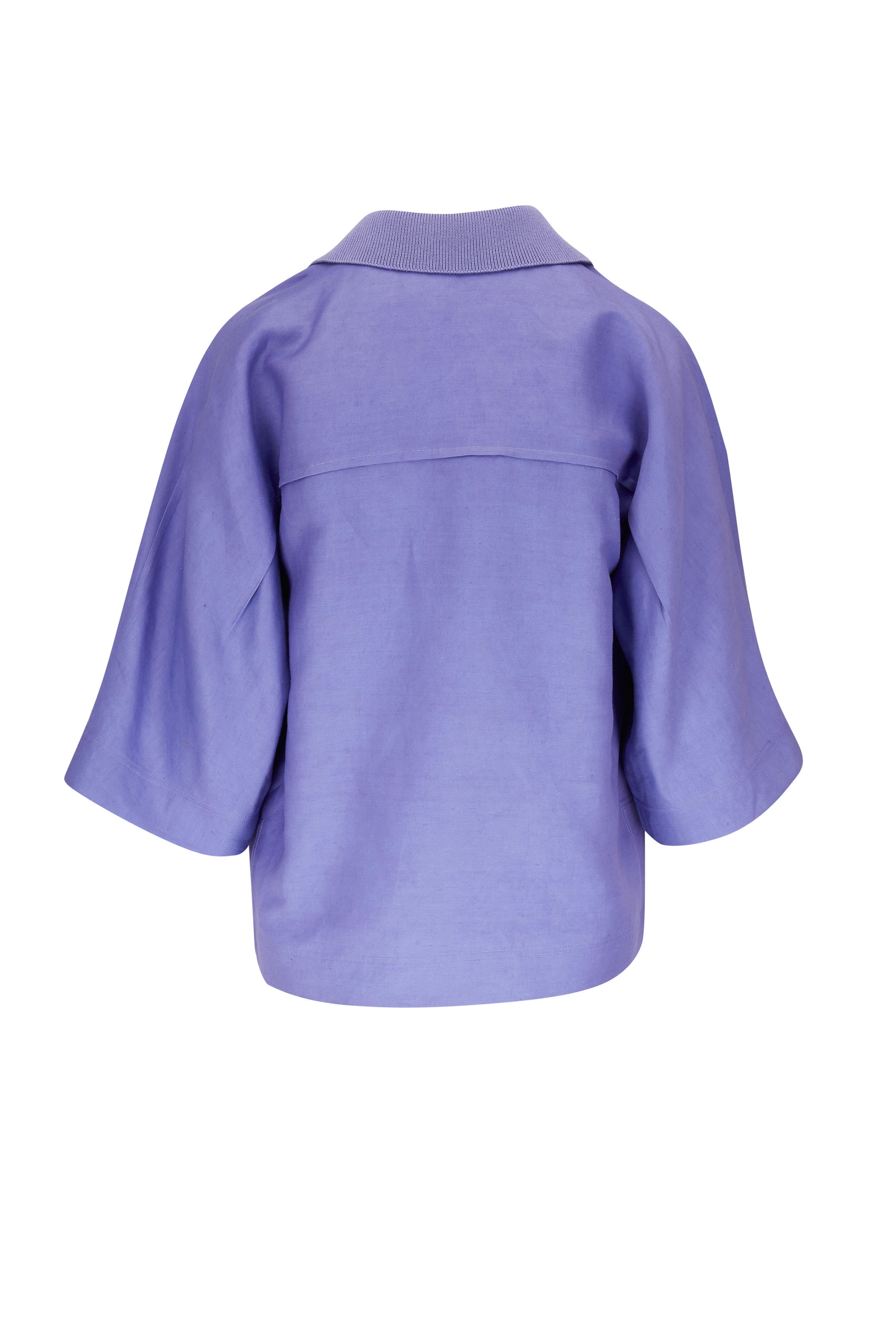 Agnona three-quarter midi shirt dress - Purple