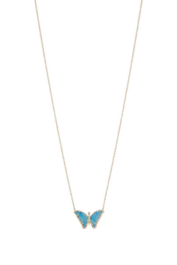 Kai Linz - Opal Diamond Butterfly Necklace