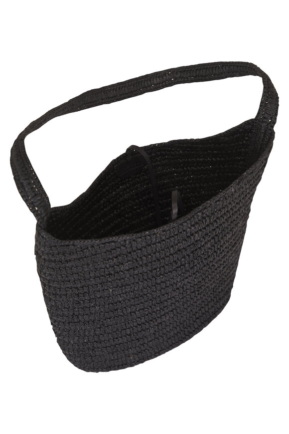 The Row Alma Black Raffia Shoulder Bag - view 4