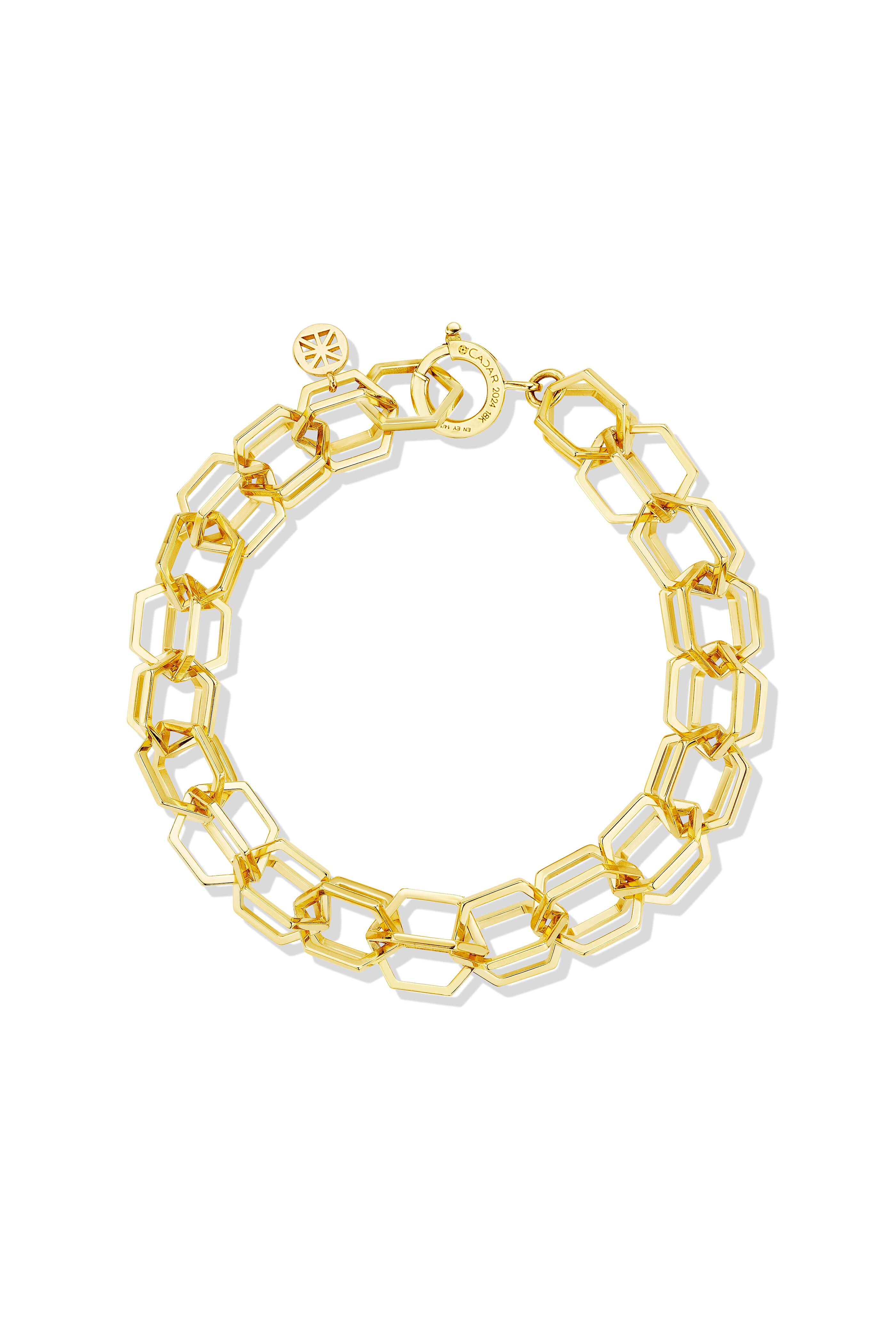 Cadar - 18k Yellow Gold Wide B Home Link Bracelet - view 1